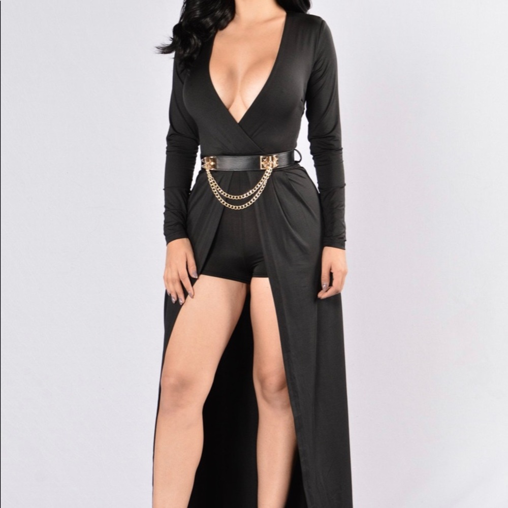 Dressy Black Romper w/ Train